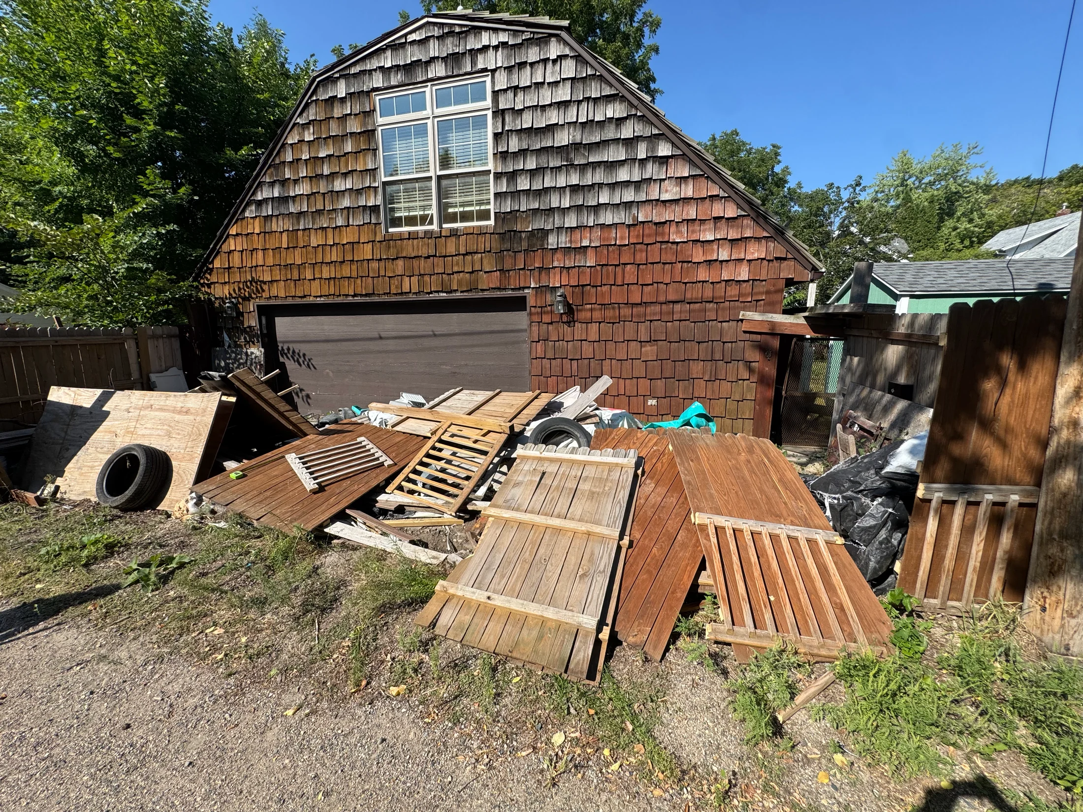 Outdoor debris removal — before