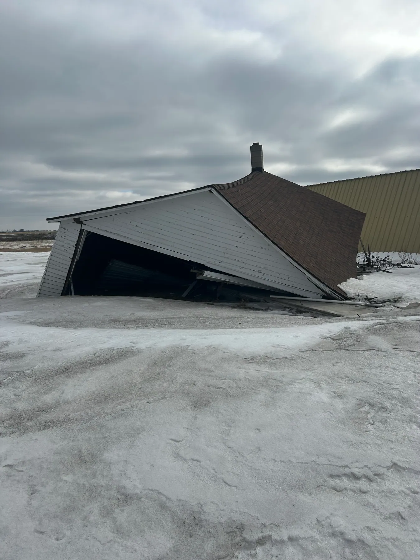 Collapsed structure removal — before