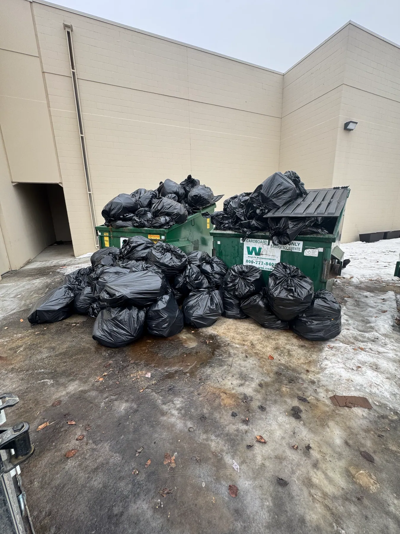 Dumpster-area cleanup — before