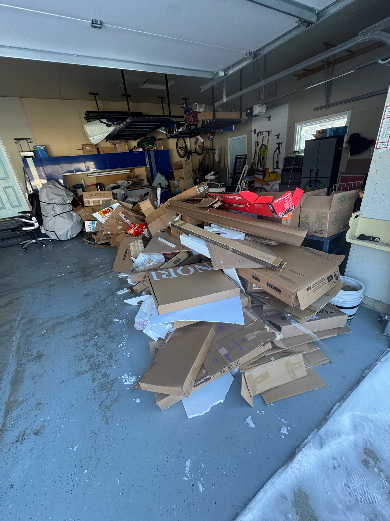 Winter garage cleanout — before