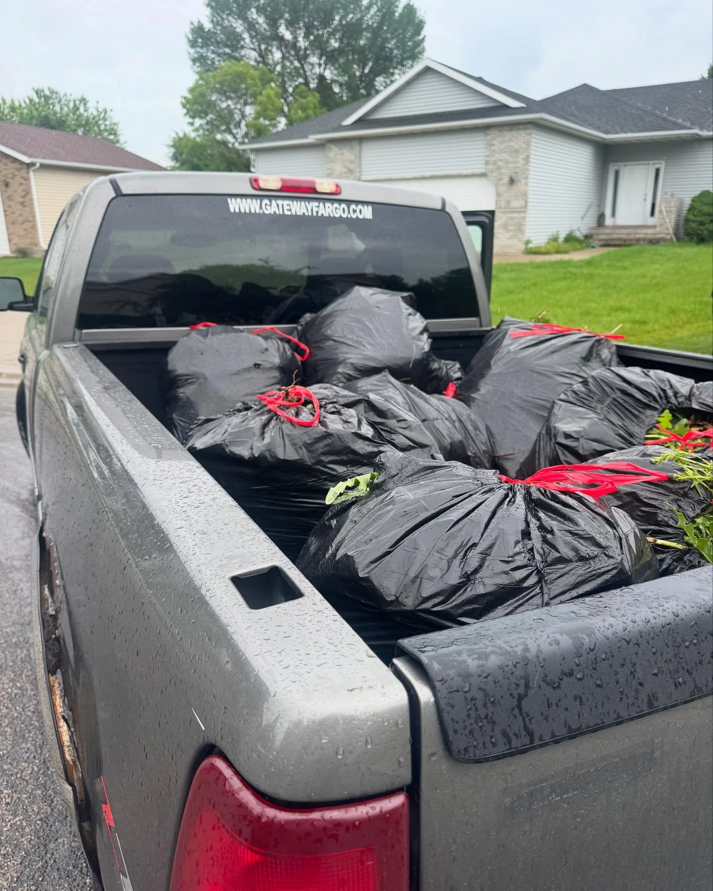 Bagged debris hauling